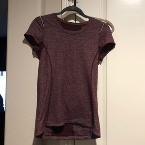 Lululemon Cap Sleeved Purple striped Shirt